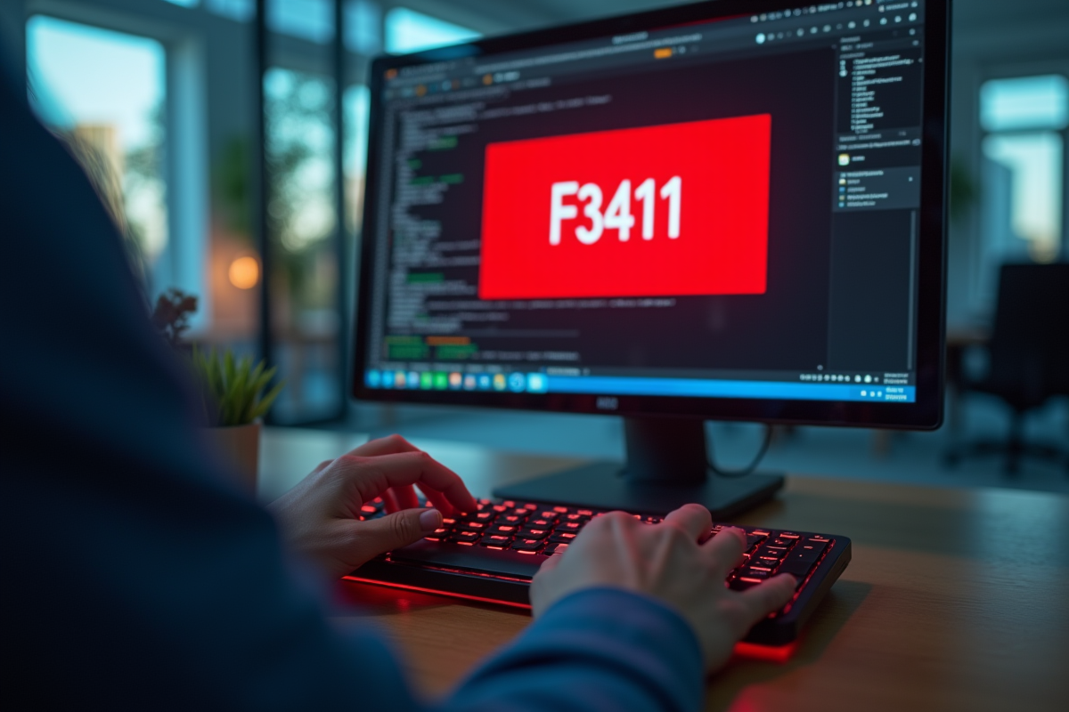 Clavier et écran avec message d