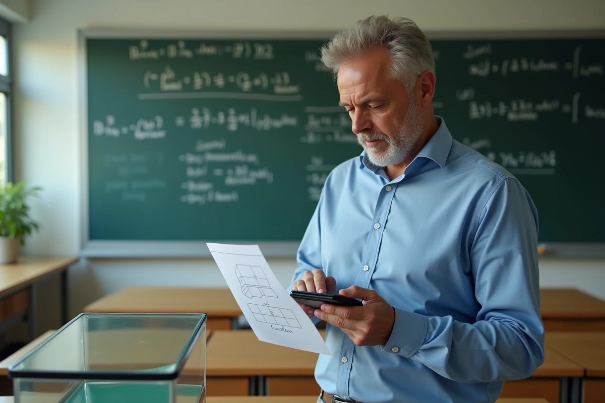 Professeur expliquant la conversion dans une classe de sciences